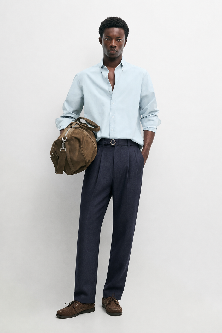 Melo Sanxian High-Waist Straight Pants