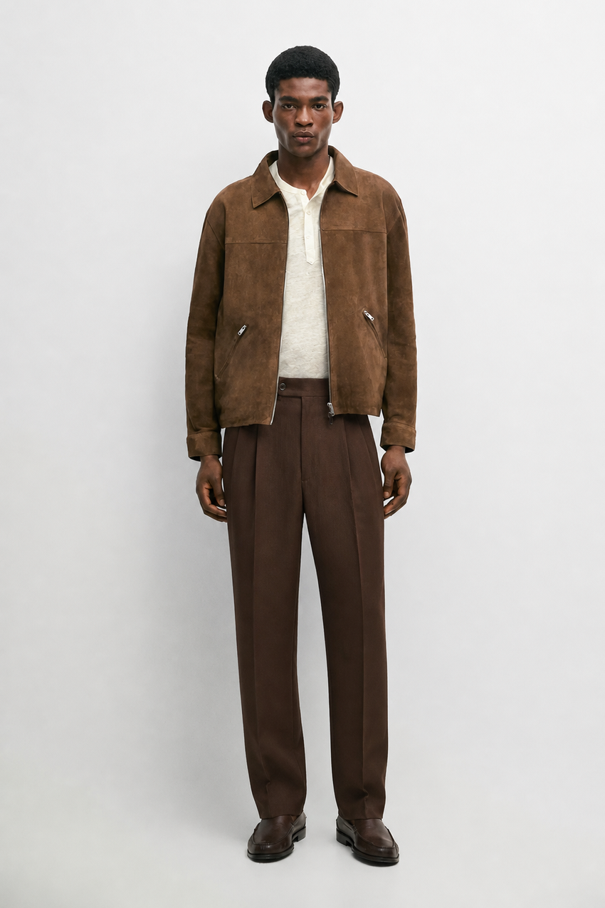 Melo Sanxian High-Waist Straight Pants