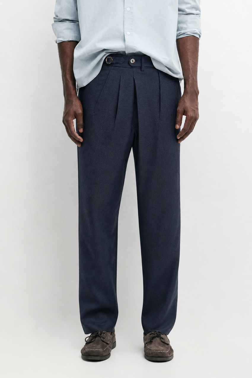 Melo Sanxian High-Waist Straight Pants