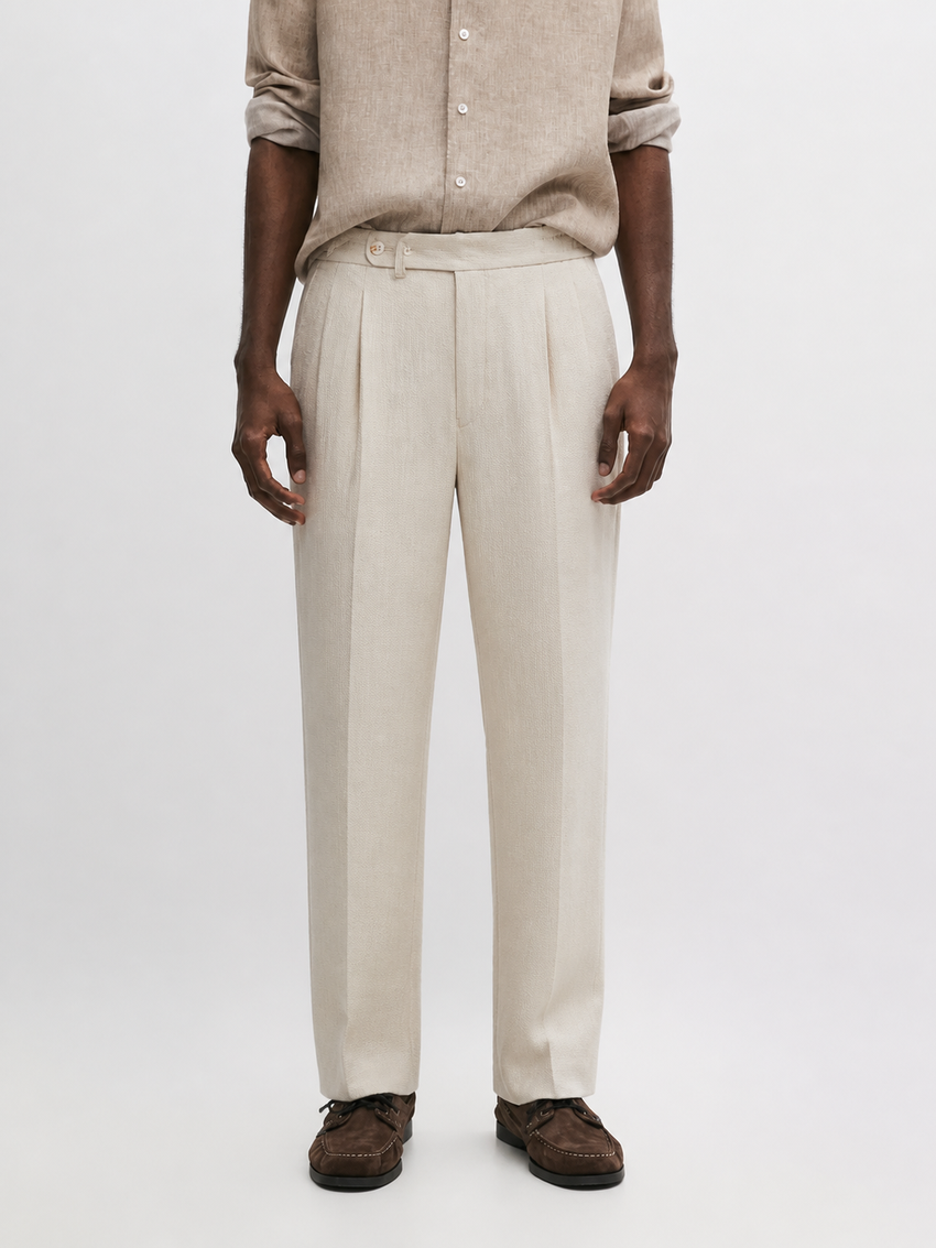Melo Sanxian High-Waist Straight Pants