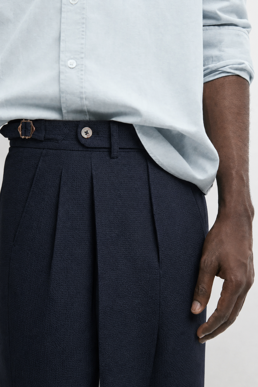 Melo Sanxian High-Waist Straight Pants