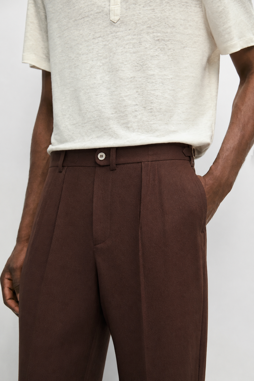 Melo Sanxian High-Waist Straight Pants