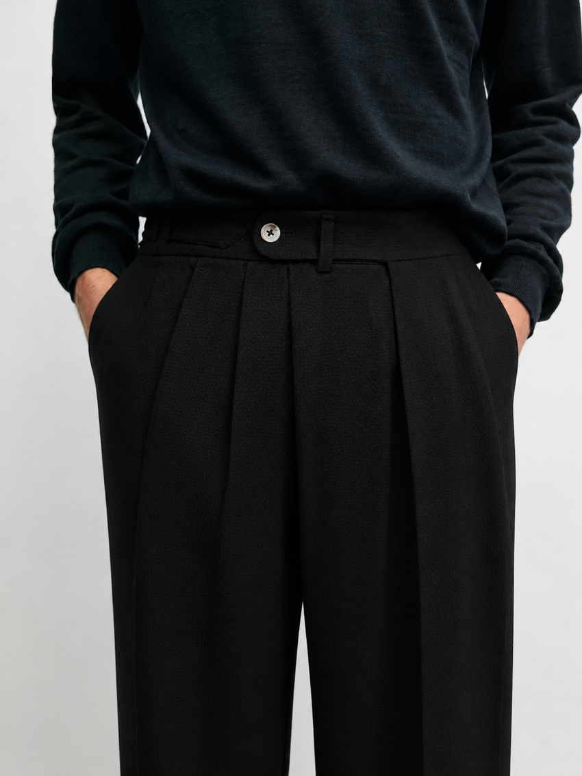 Melo Sanxian High-Waist Straight Pants