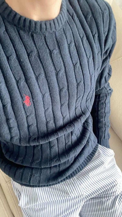 Cable-Knit Wool Cashmere Sweater